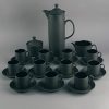 WEDGWOOD Black Basalt Coffee Set designed by Robert Minkin - 23 pieces 1 WEDGWOOD Black Basalt Coffee Set designed by Robert Minkin - 23 pieces