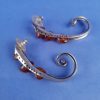 Amber Disc Mounted Silver Ear Curls 2 Amber Disc Mounted Silver Ear Curls