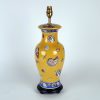 Phoenix Tail Ceramic Table Lamp Acid Yellow with Shell Motif 1 Phoenix Tail Ceramic Table Lamp Acid Yellow with Shell Motif