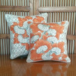 Country Collection Rust & Grey Guelder Rose Cushion 36x36cm 5 Country Collection Rust & Grey Guelder Rose Cushion 36x36cm - Image 2