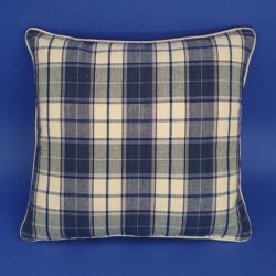 New England Check Cushion Light Navy Blue 31x31cm