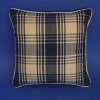 Navy & Cream Check Cotton Cushion – 30 × 30 cm (12 × 12 in) 1 Navy & Cream Check Cotton Cushion – 30 × 30 cm