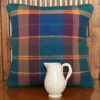 Dark Jade & Forest Green Blue Madras Plaid Cushion 32x32cm 1 Dark Jade & Forest Green Blue Madras Plaid Cushion 32x32cm