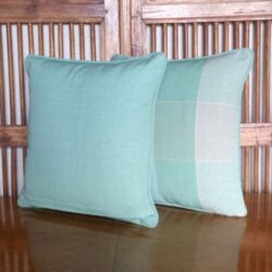 New England Check Cushion Mist Mint Green 30x30cm