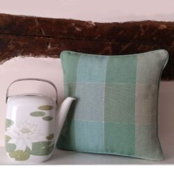 New England Check Cushion Mist Mint Green 30x30cm 5 New England Check Cushion Mist Mint Green 30x30cm - Image 2