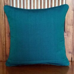 Dark Jade Forest Green Blue Madras Plaid Cushion 34cm 6 Dark Jade Forest Green Blue Madras Plaid Cushion 34cm - Image 3